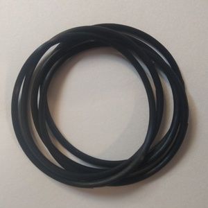 5 Black Jelly Bracelets 80s Goth Metal Rock